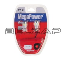 Лампа светодиодная 12V W5W T10 W2.1x9.5d 6000K 6 LED с тестером блистер (2шт.) MEGAPOWER